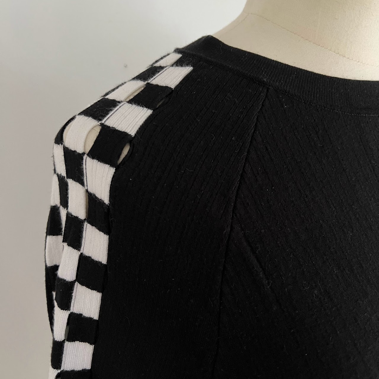 Alexander Wang Checkerboard Cut Out Sweater