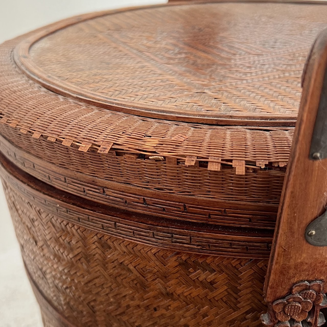 Chinese Woven Rattan Three Tier Wedding Basket