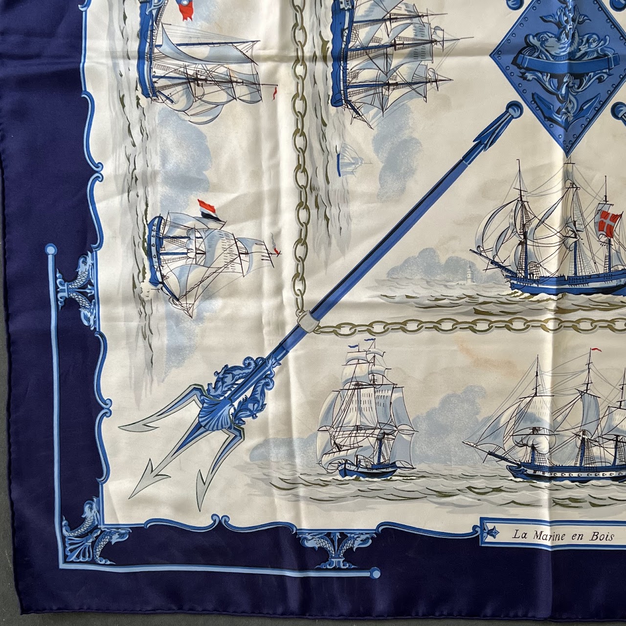 Hermès 'La Marine en Bois' Silk Scarf 90