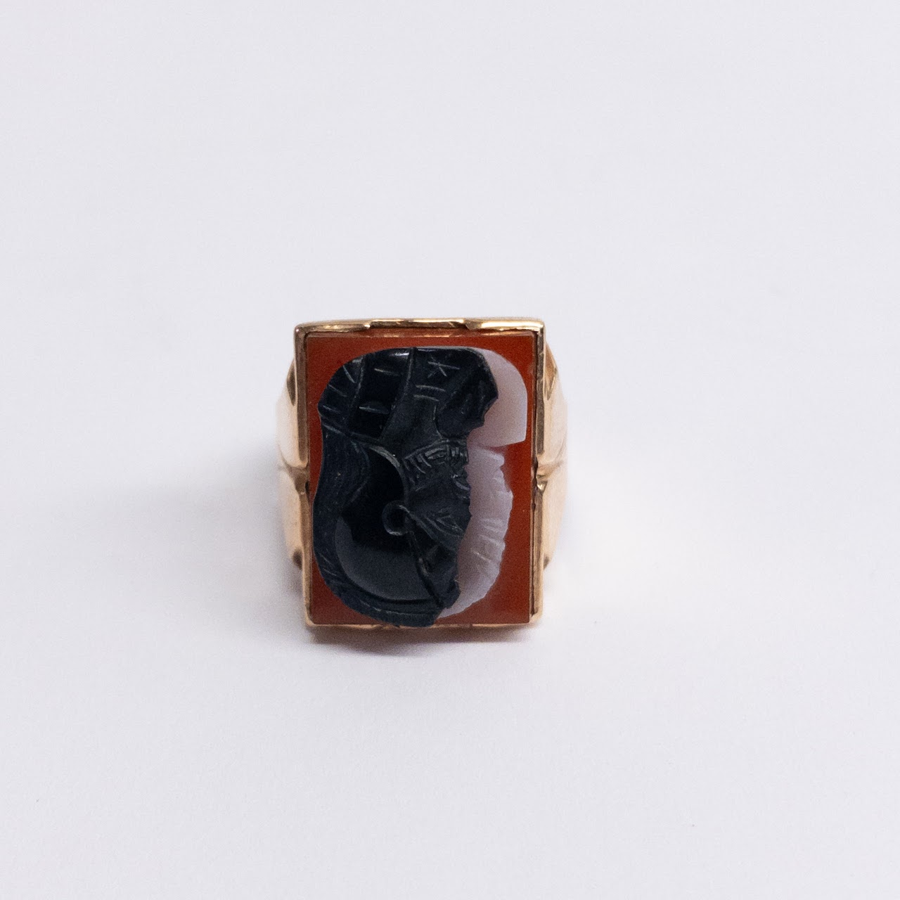 10K Gold and Sardonyx Cameo Ring