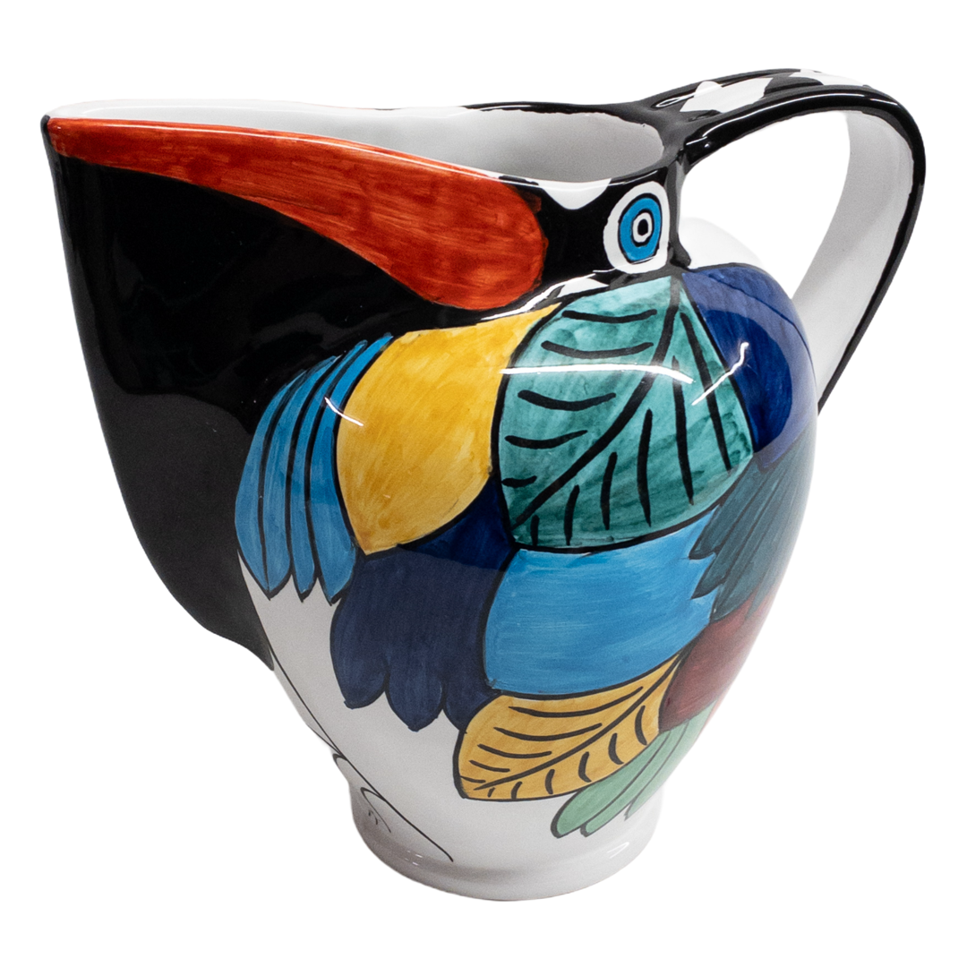 Grazia Deruta Ceramic Italian Toucan Pitcher