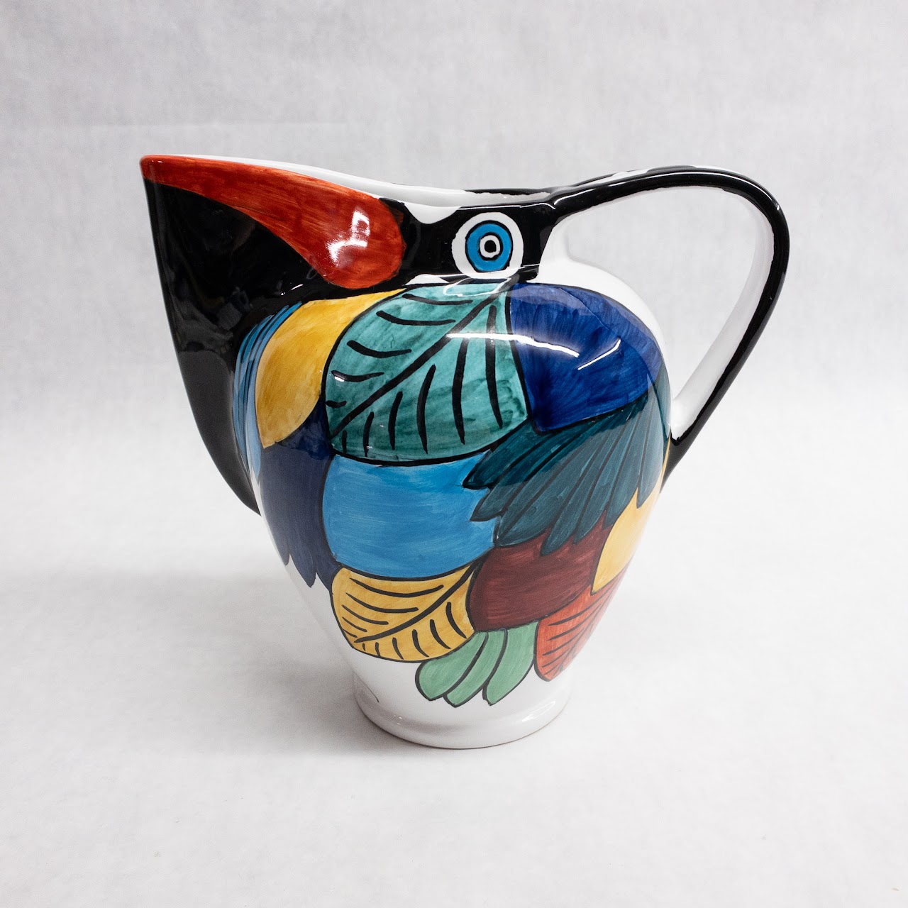 Grazia Deruta Ceramic Italian Toucan Pitcher