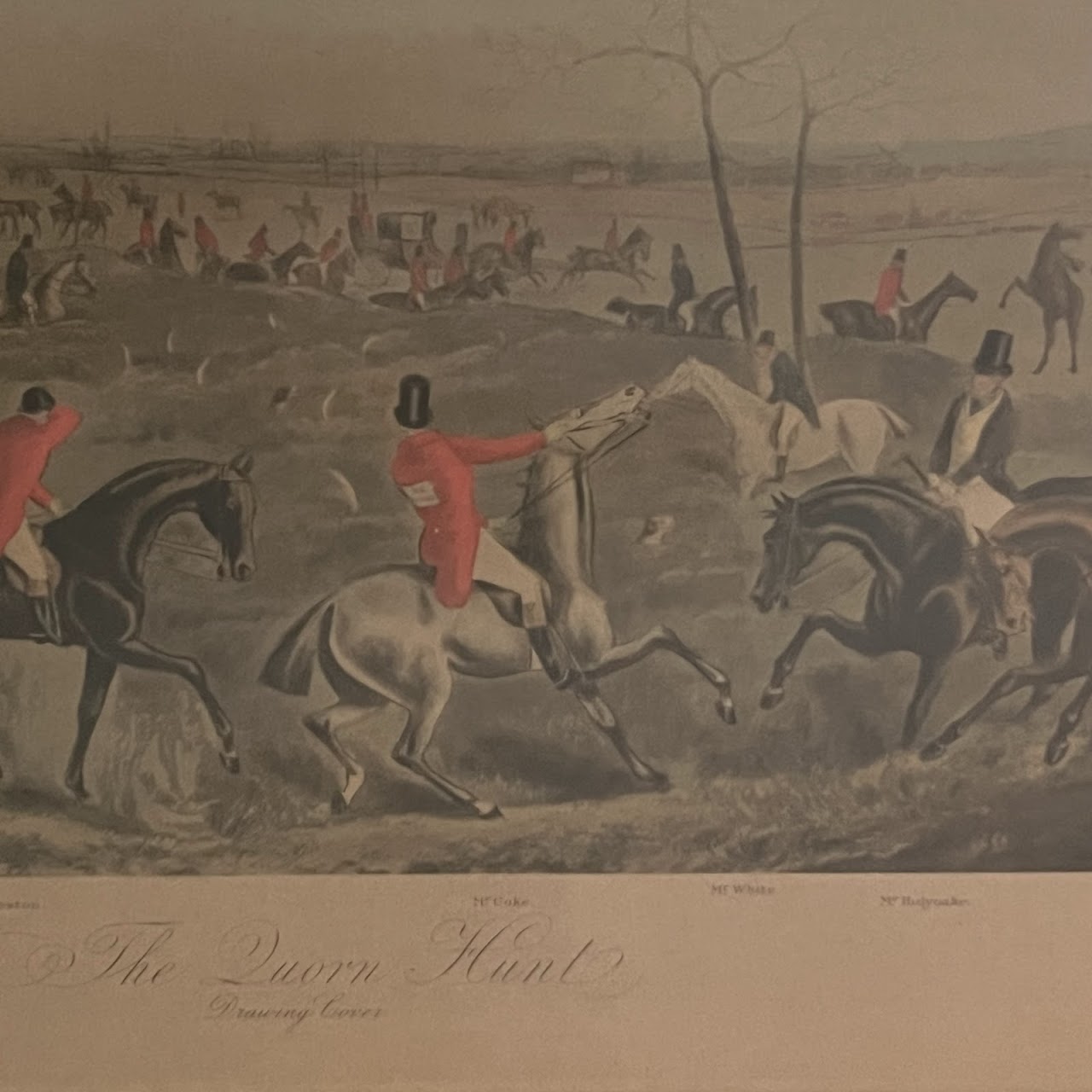 'The Quorn Hunt, Drawing Cover' 19th C. Fox Hunt Engraving