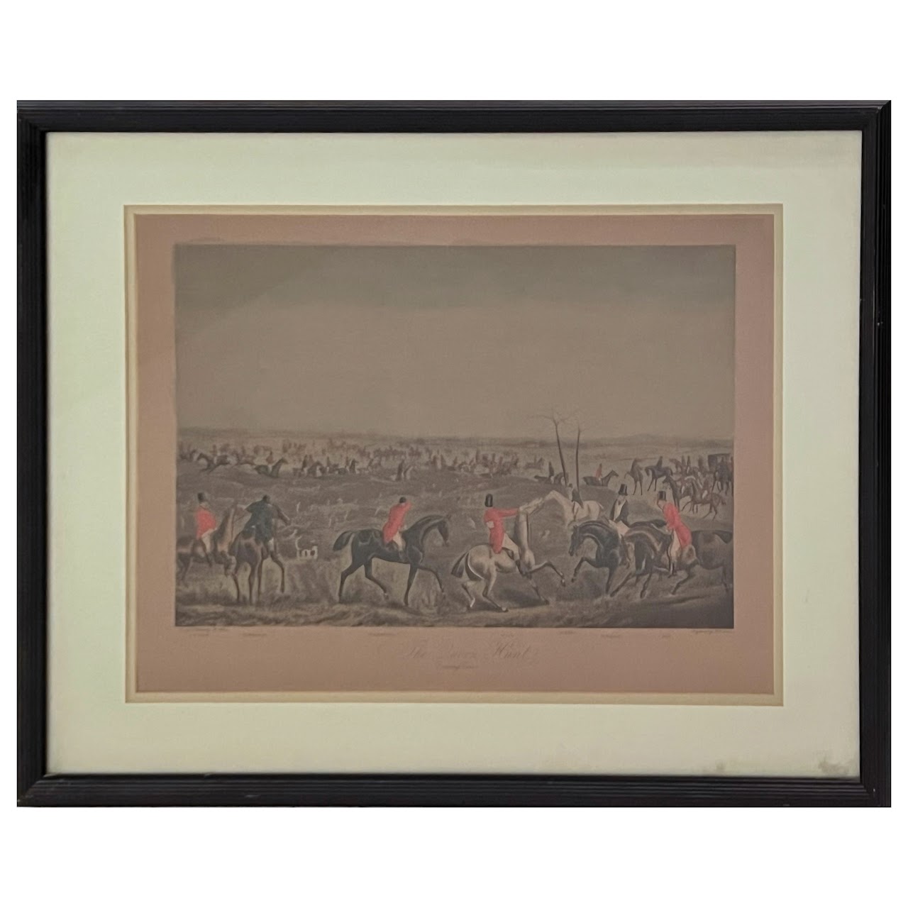 'The Quorn Hunt, Drawing Cover' 19th C. Fox Hunt Engraving