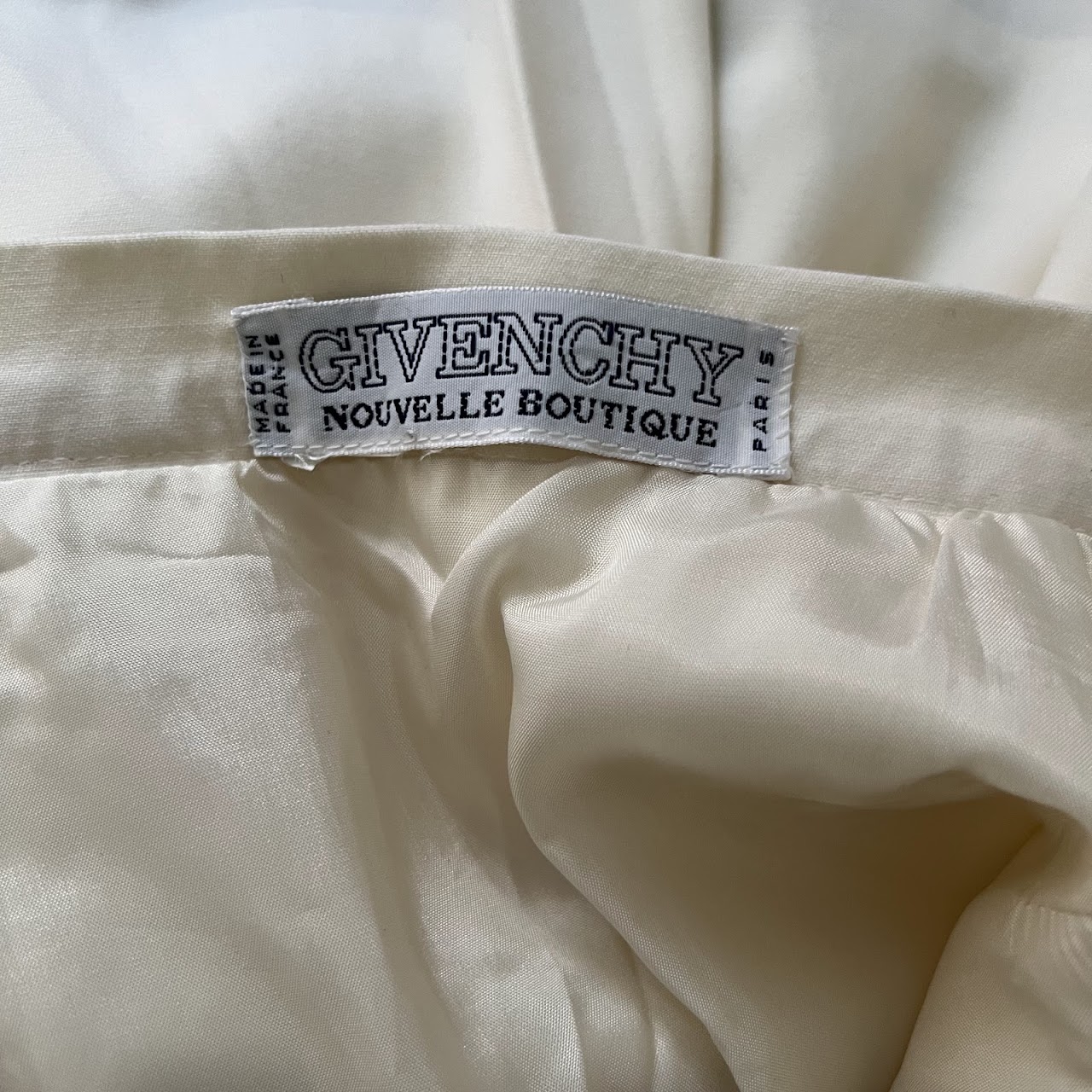 Givenchy Nouvelle Boutique Vintage Pleated Ivory Skirt