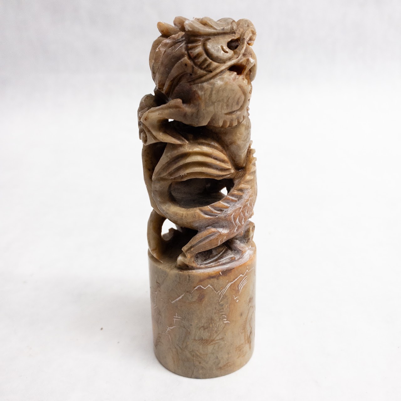 Carved Dragon Soapstone Seal