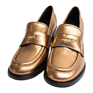 Veronica Beard Metallic Leather Loafer Pumps