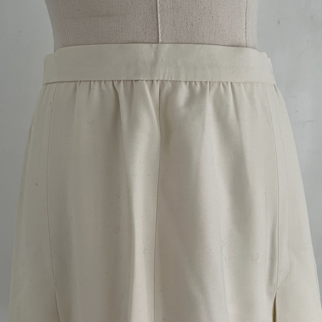 Givenchy Nouvelle Boutique Vintage Pleated Ivory Skirt