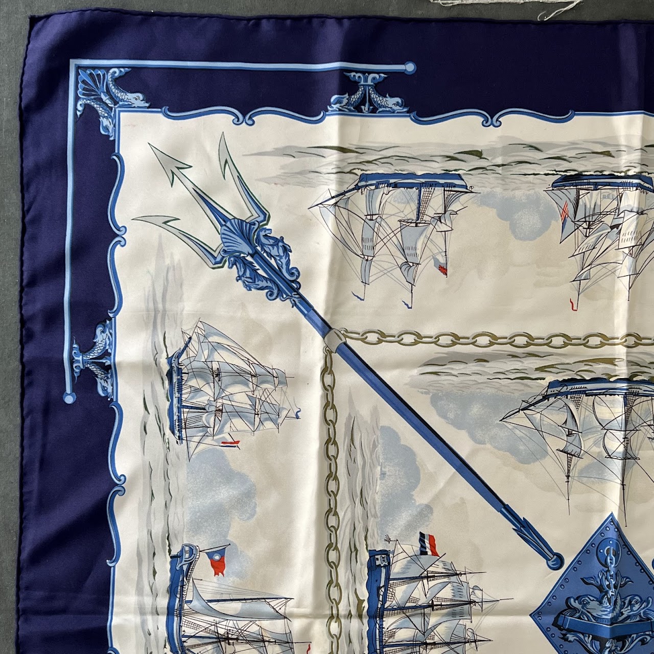 Hermès 'La Marine en Bois' Silk Scarf 90