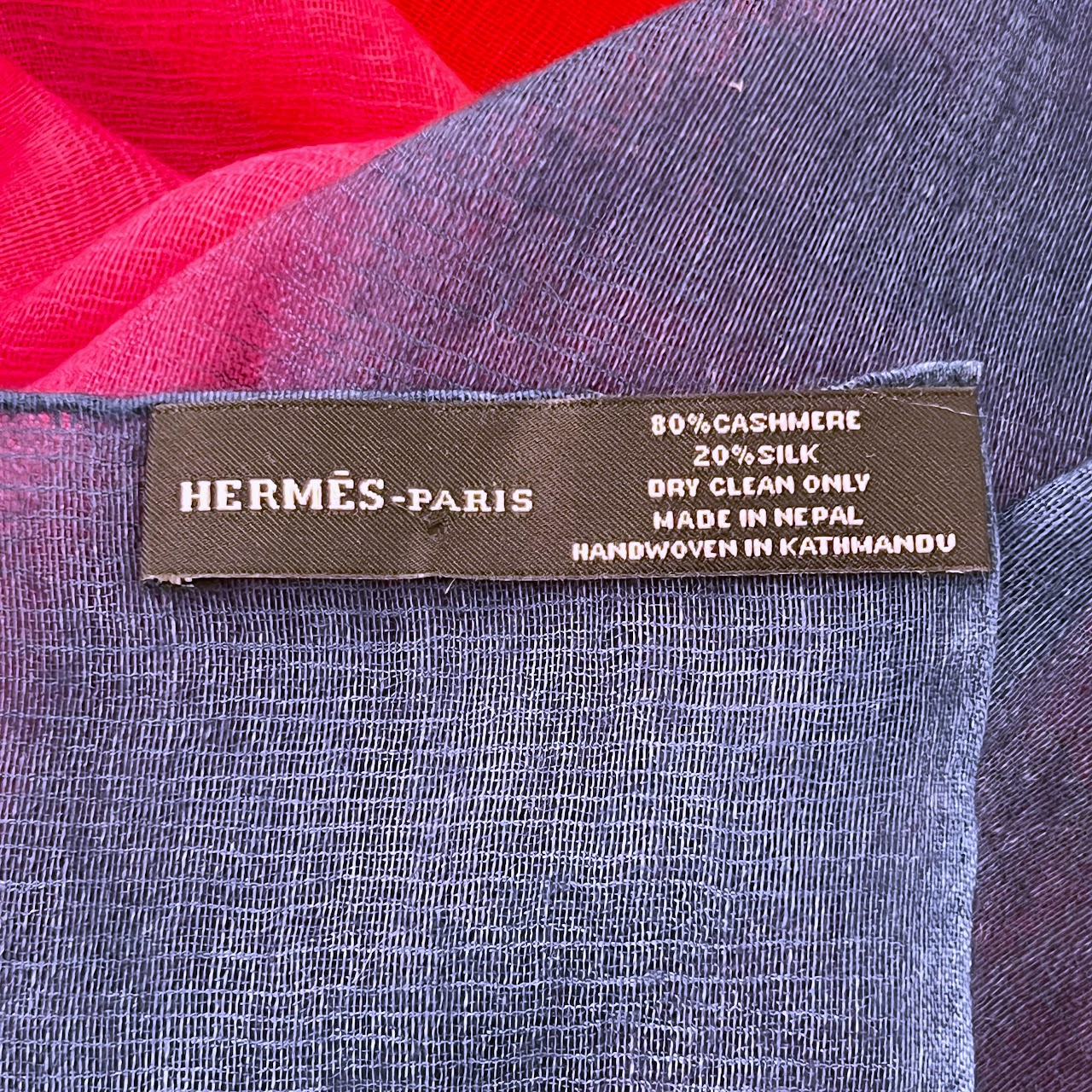 Hermès Cashmere and Silk Blend Two-Tone Scarf