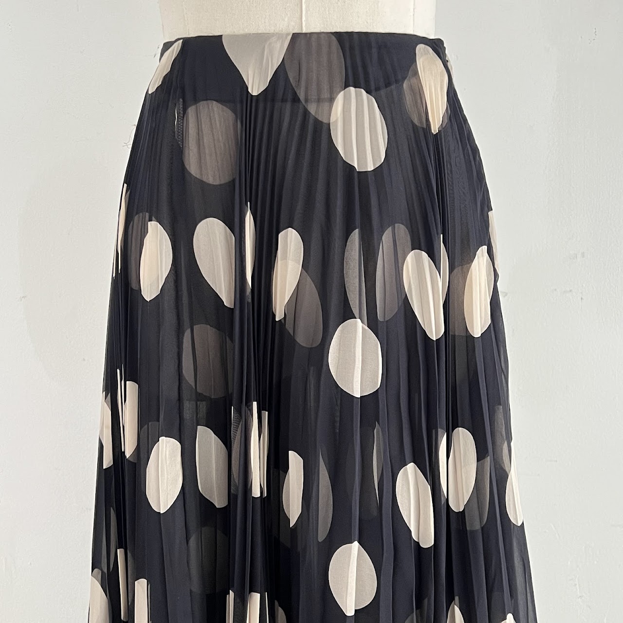 Valentino Polka Dot Silk Maxi Skirt