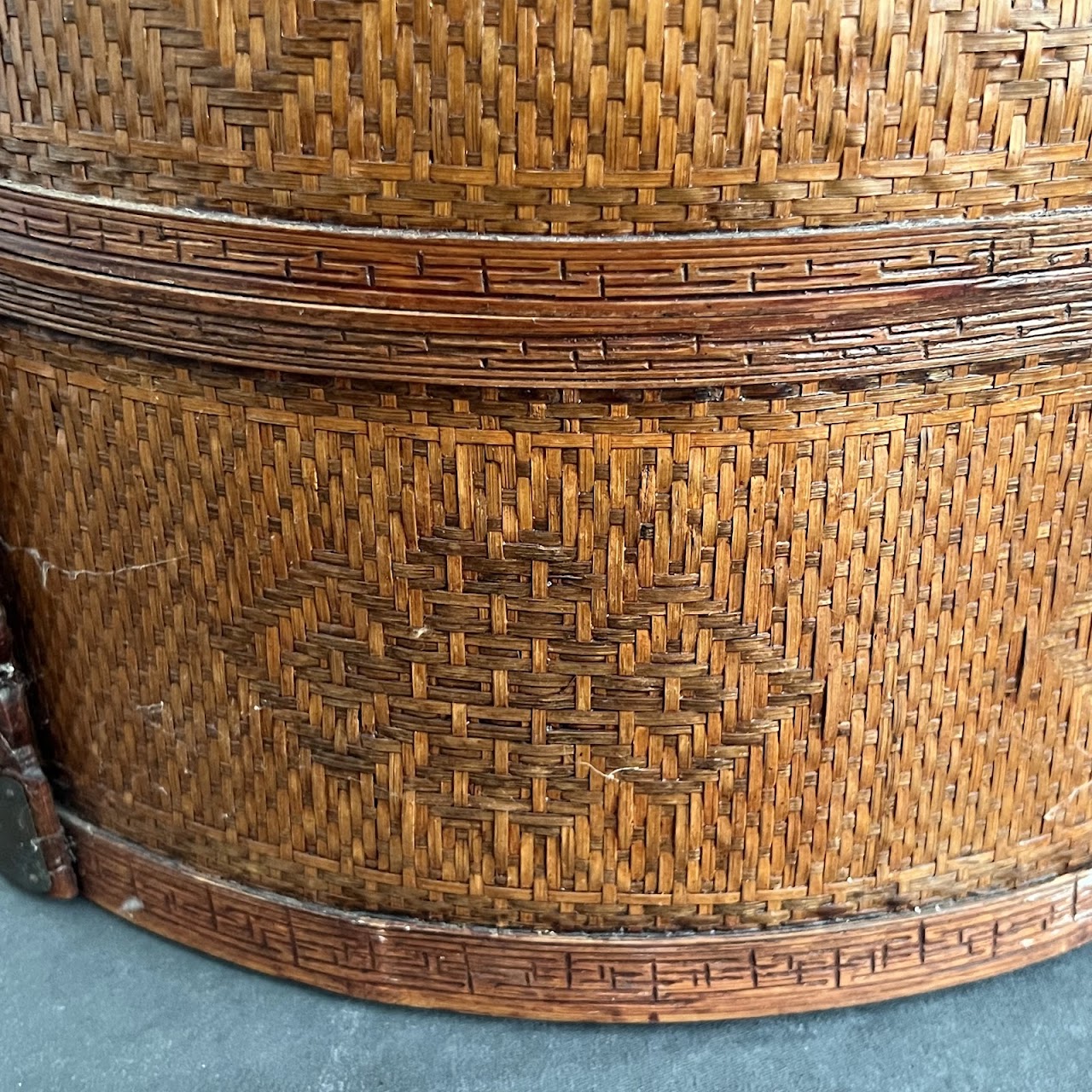 Chinese Woven Rattan Three Tier Wedding Basket