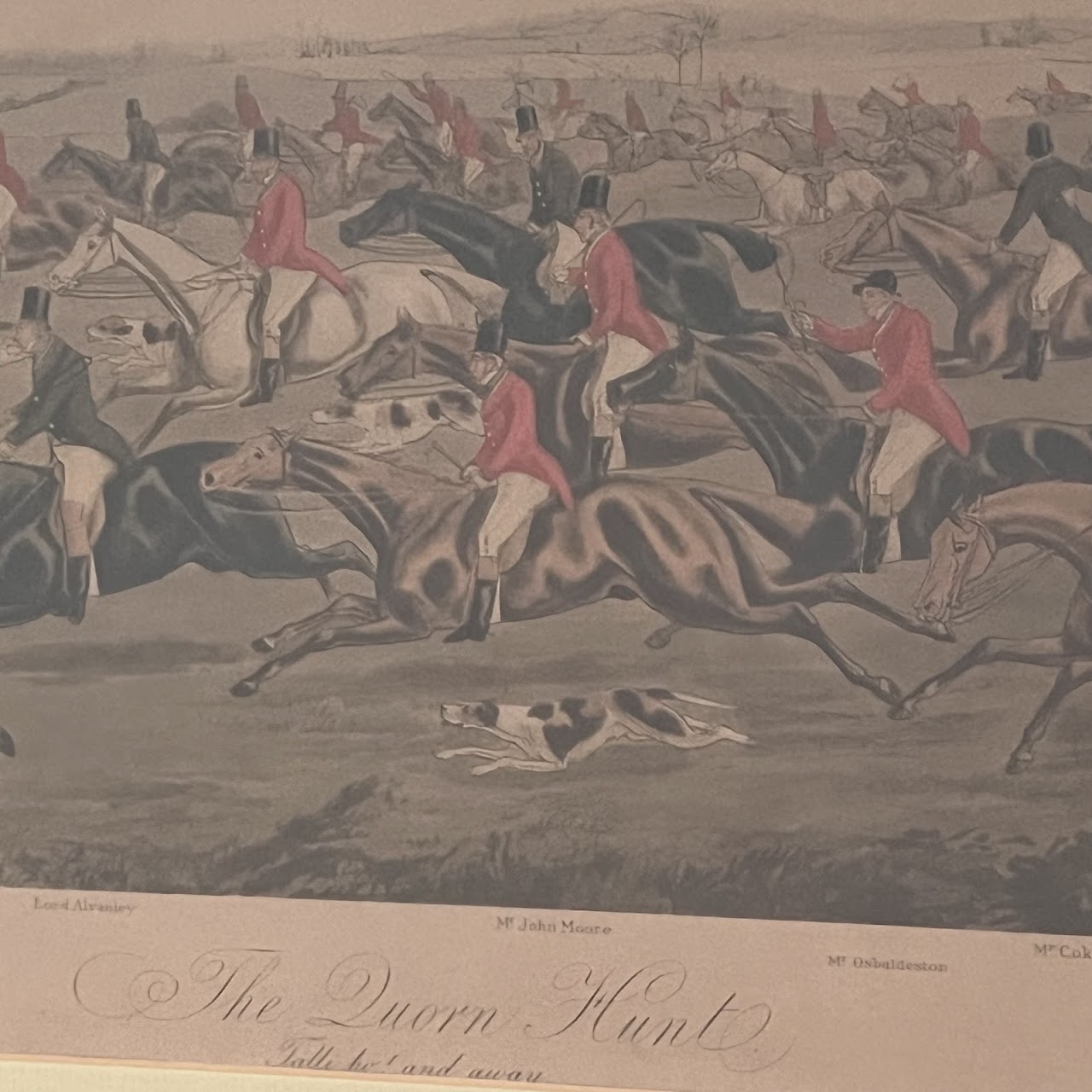 'The Quorn Hunt, Talli Ho! And Away' 19th C. Fox Hunt Engraving