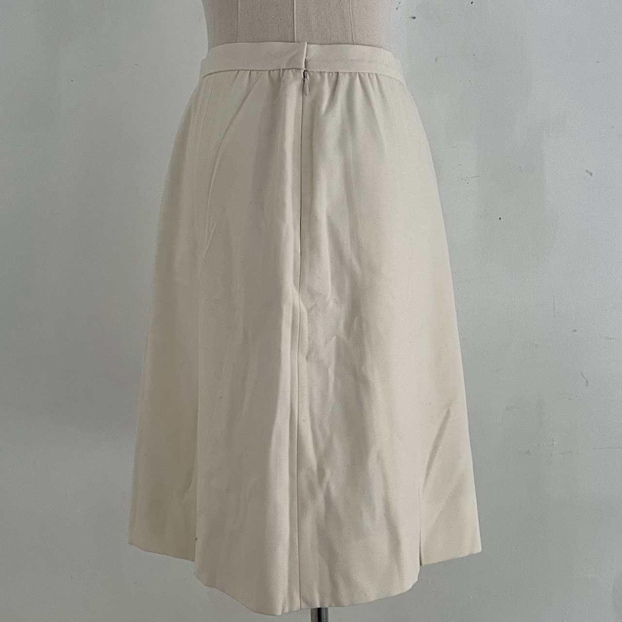 Givenchy Nouvelle Boutique Vintage Pleated Ivory Skirt