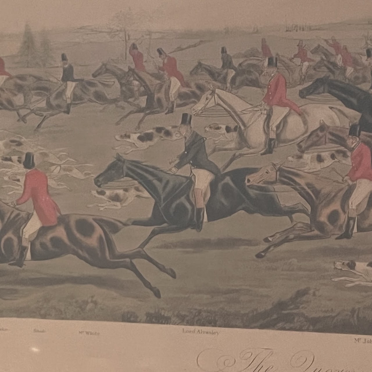 'The Quorn Hunt, Talli Ho! And Away' 19th C. Fox Hunt Engraving