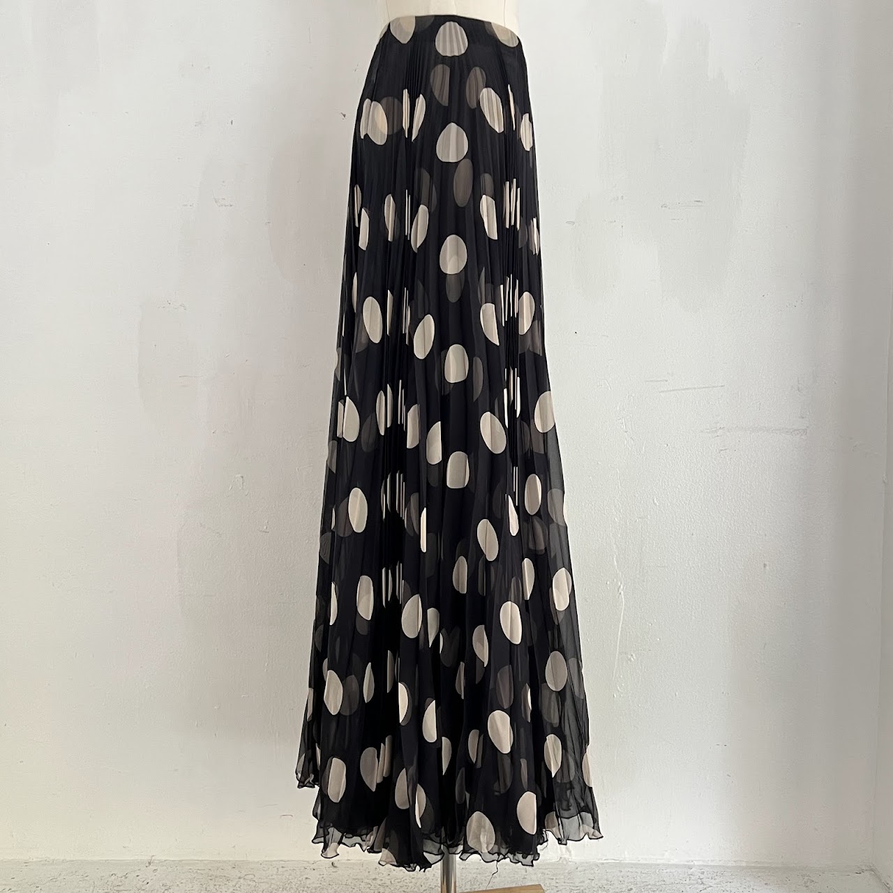 Valentino Polka Dot Silk Maxi Skirt