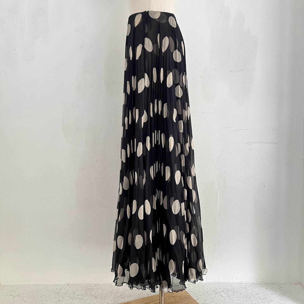 Valentino Polka Dot Silk Maxi Skirt