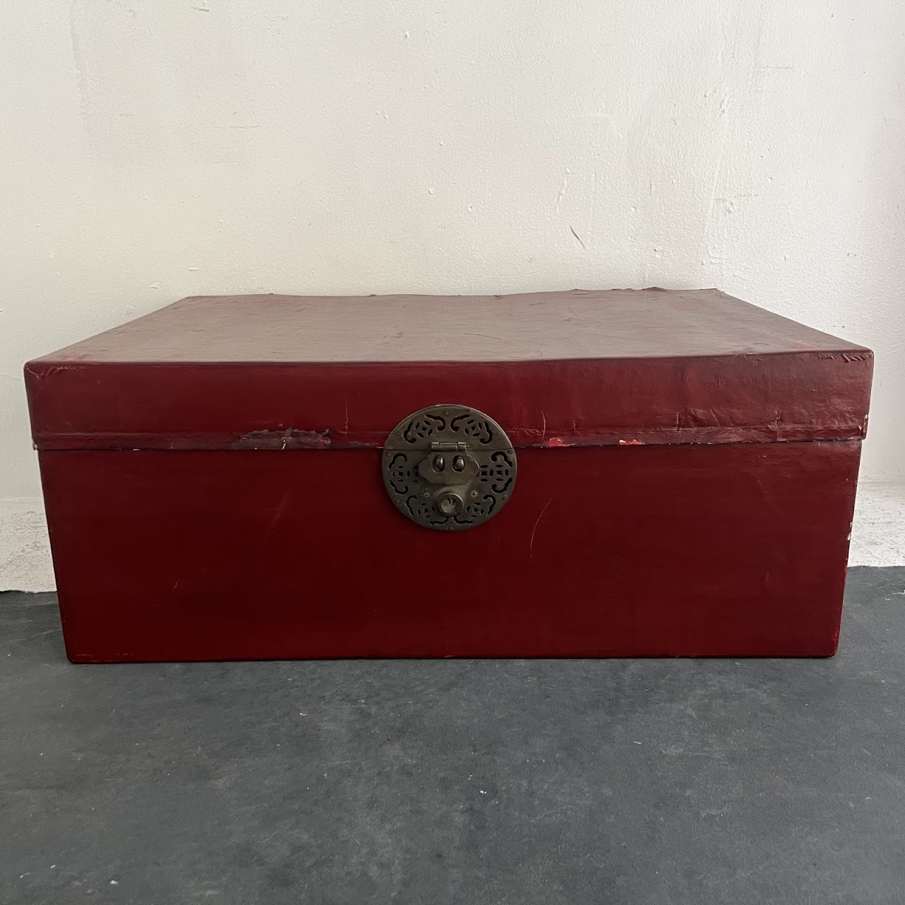 19th C. Chinese Provincial Leather Trunk