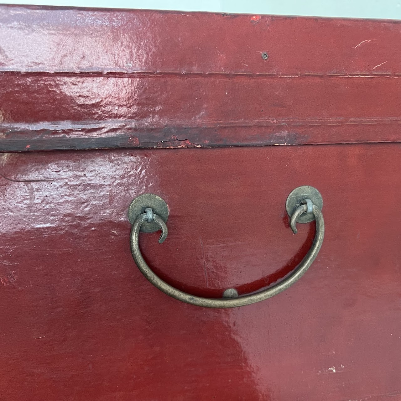 19th C. Chinese Provincial Leather Trunk