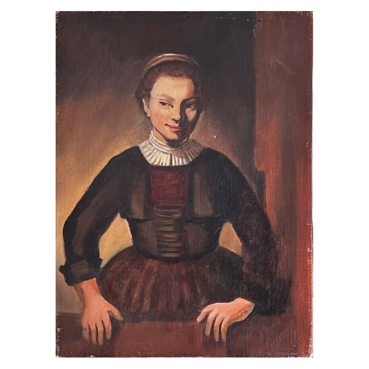 After Rembrandt  Van Rijn 'Young Woman at an Open Half-Door' Oil Painting