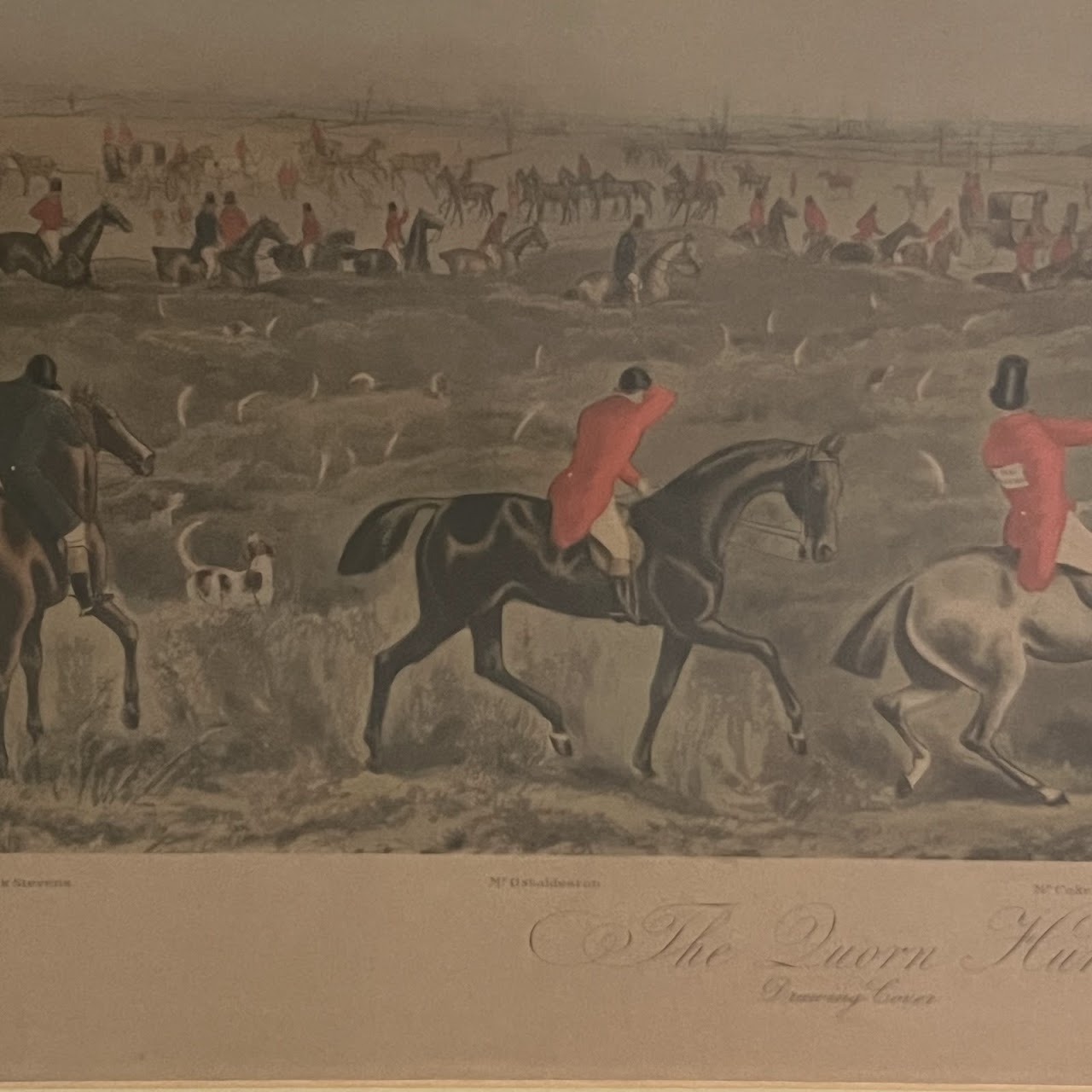 'The Quorn Hunt, Drawing Cover' 19th C. Fox Hunt Engraving