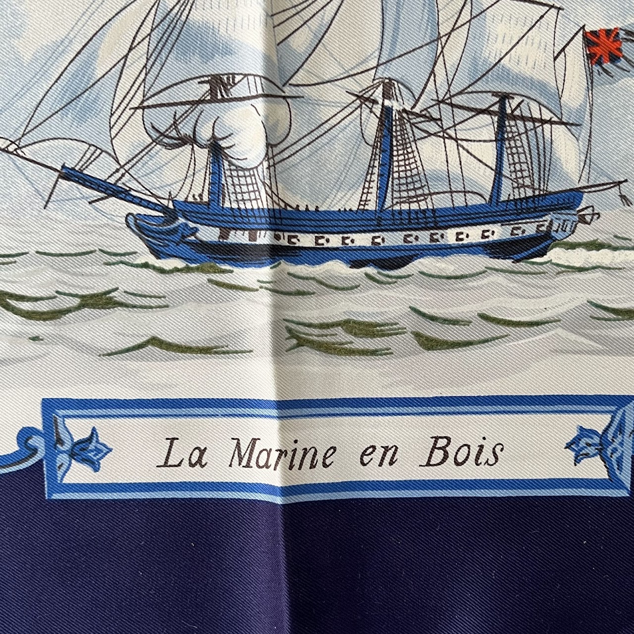 Hermès 'La Marine en Bois' Silk Scarf 90