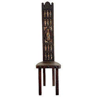 Ormecasa Spanish Carved High Back Spinning Chair