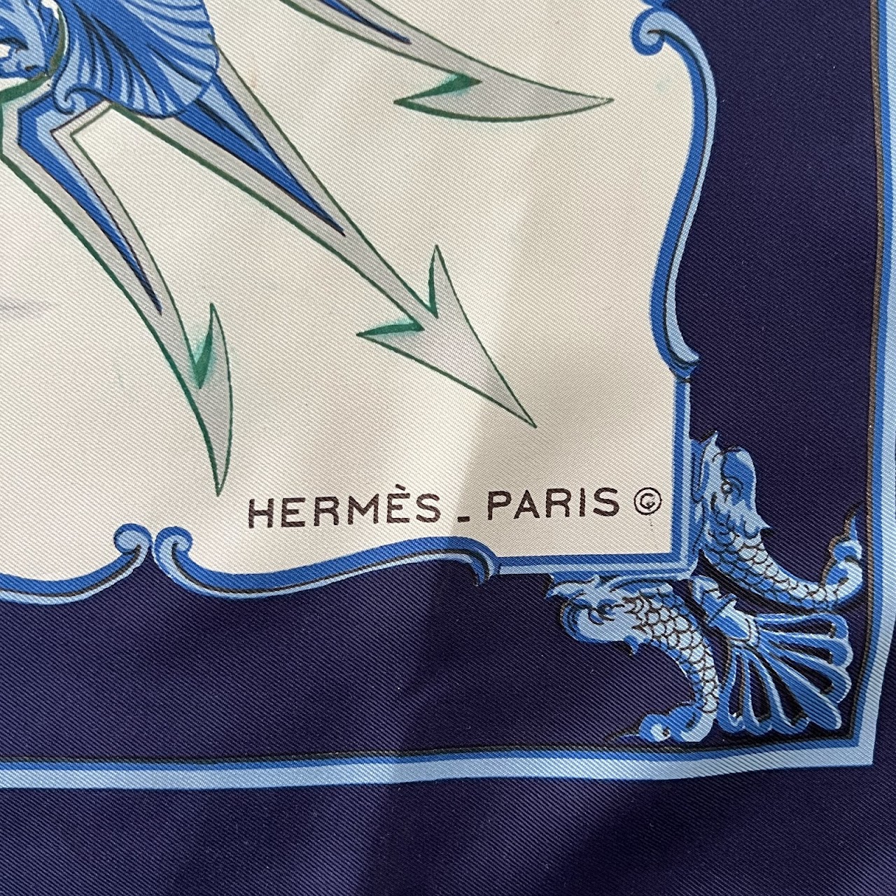 Hermès 'La Marine en Bois' Silk Scarf 90