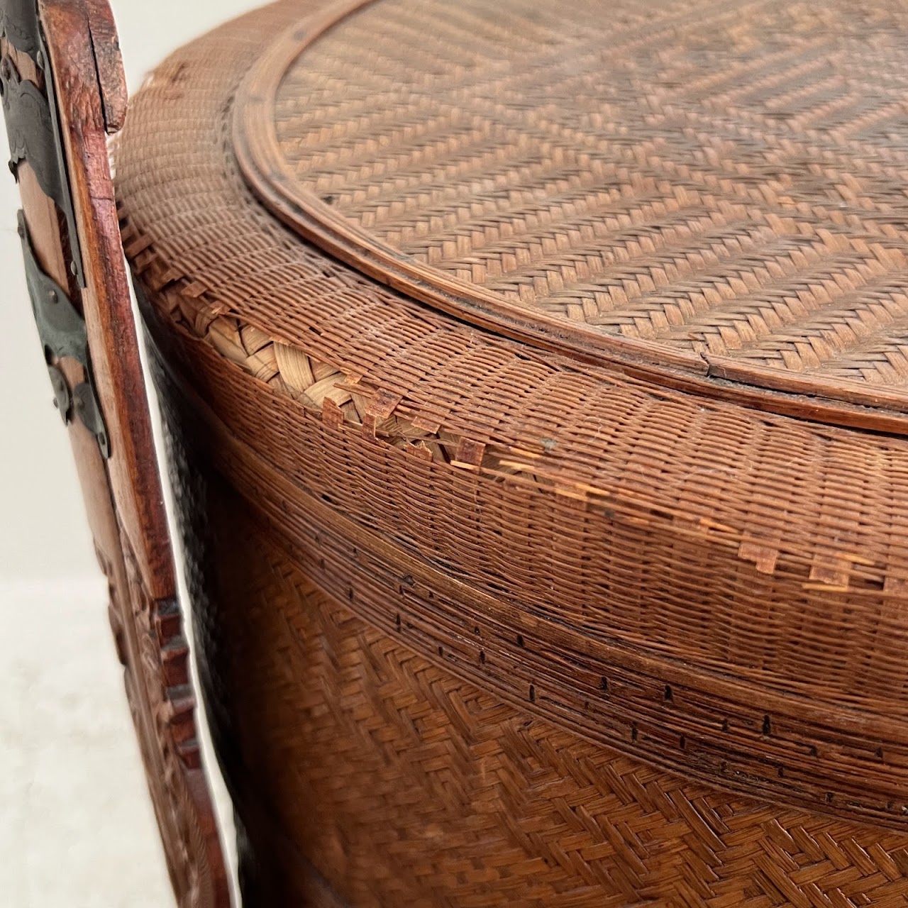 Chinese Woven Rattan Three Tier Wedding Basket