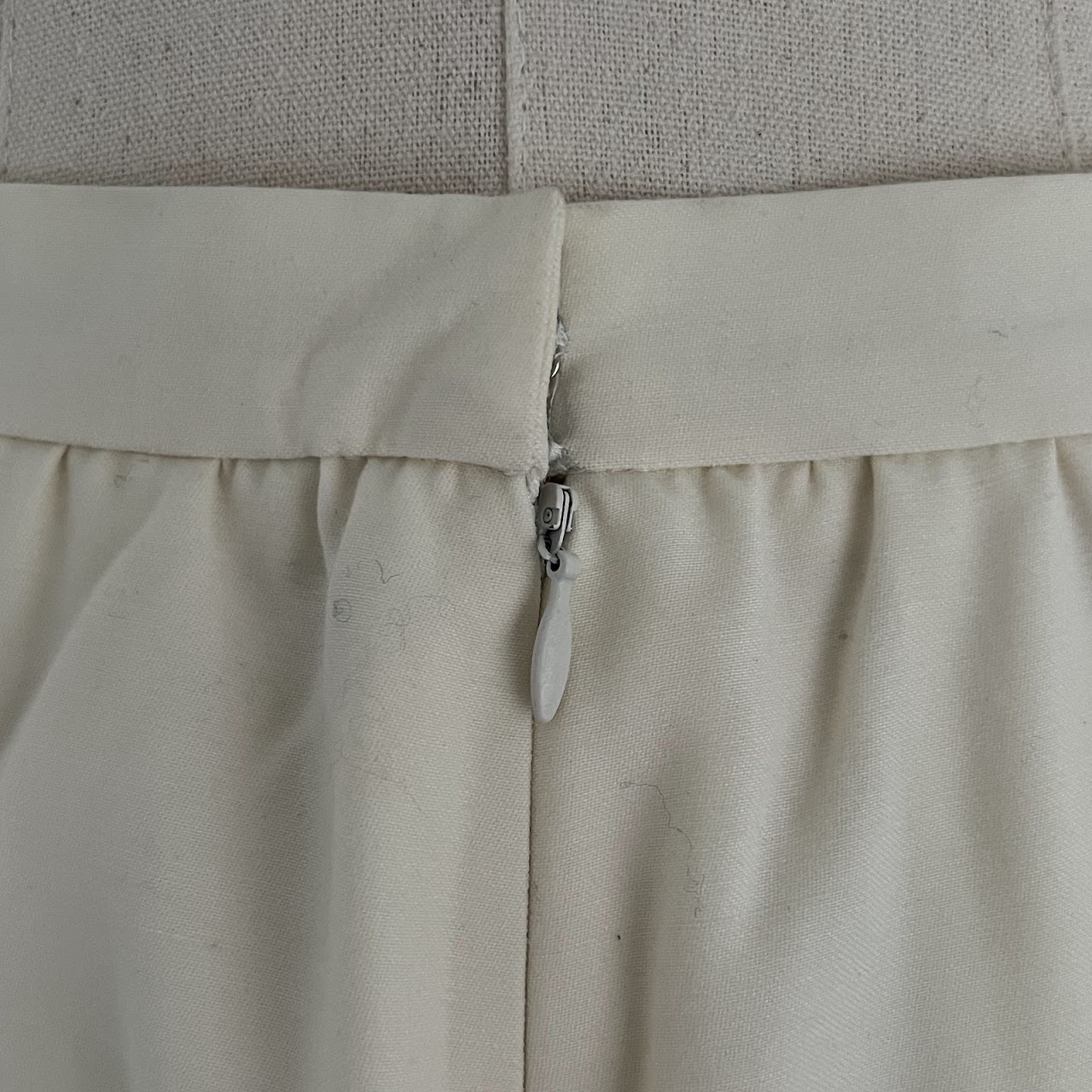 Givenchy Nouvelle Boutique Vintage Pleated Ivory Skirt