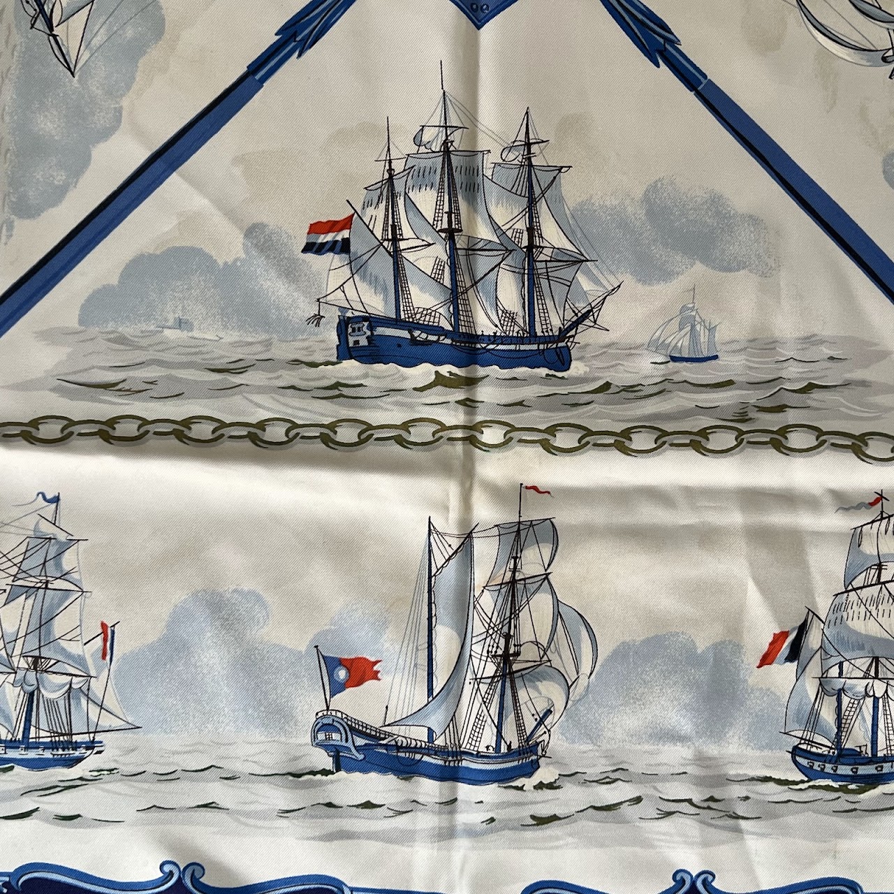 Hermès 'La Marine en Bois' Silk Scarf 90