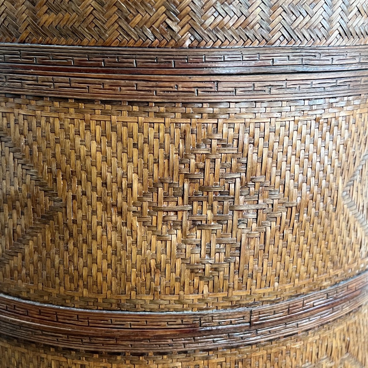 Chinese Woven Rattan Three Tier Wedding Basket