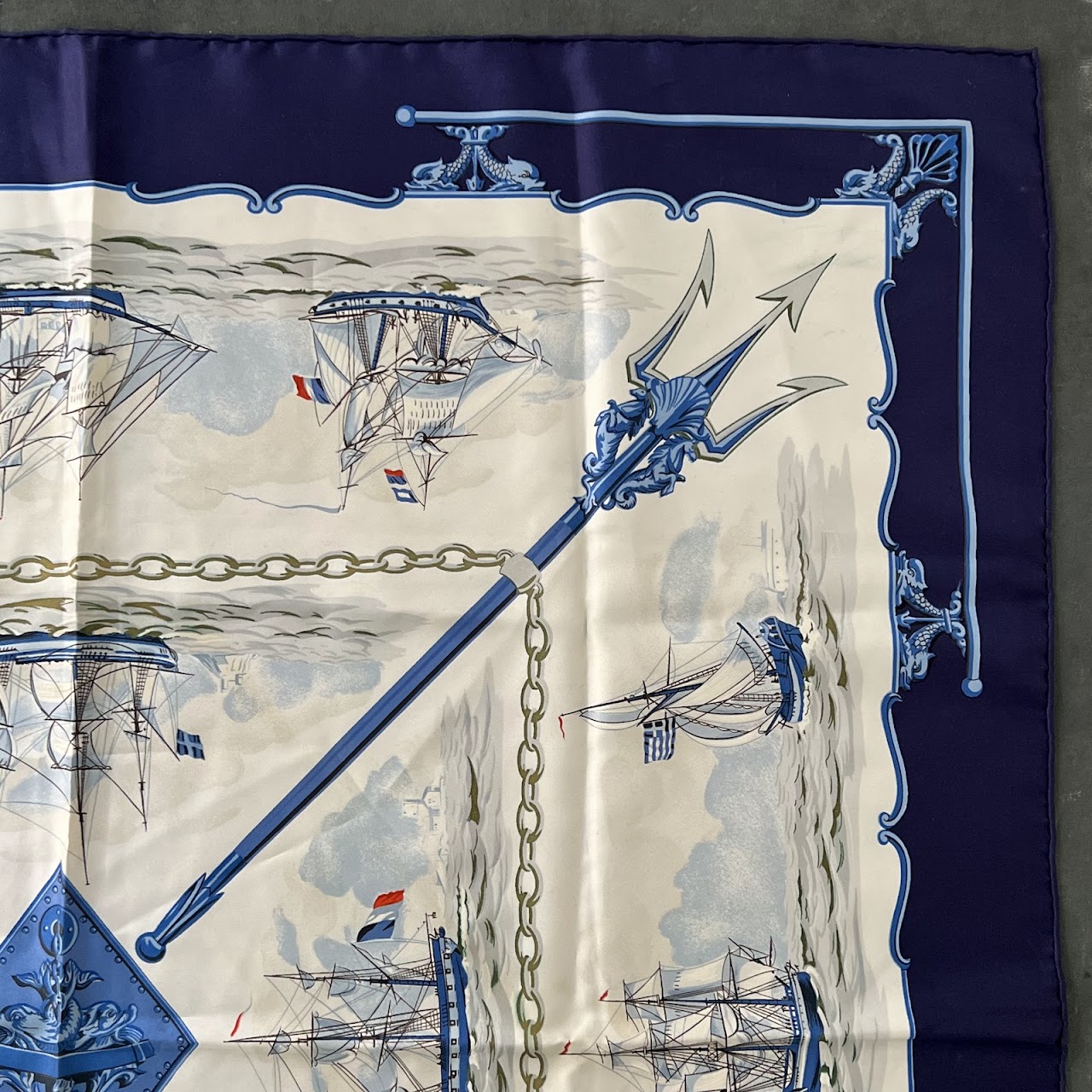 Hermès 'La Marine en Bois' Silk Scarf 90