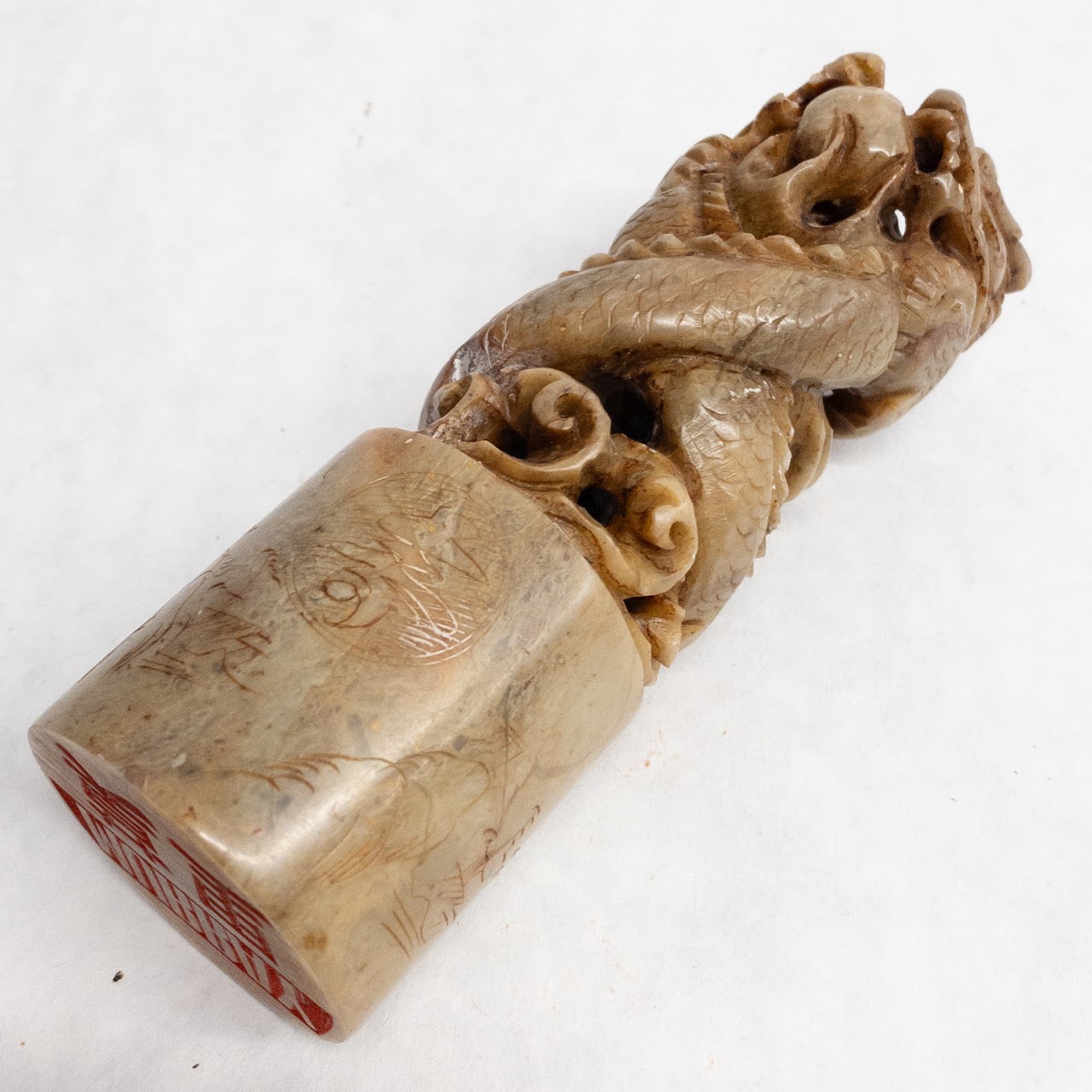 Carved Dragon Soapstone Seal