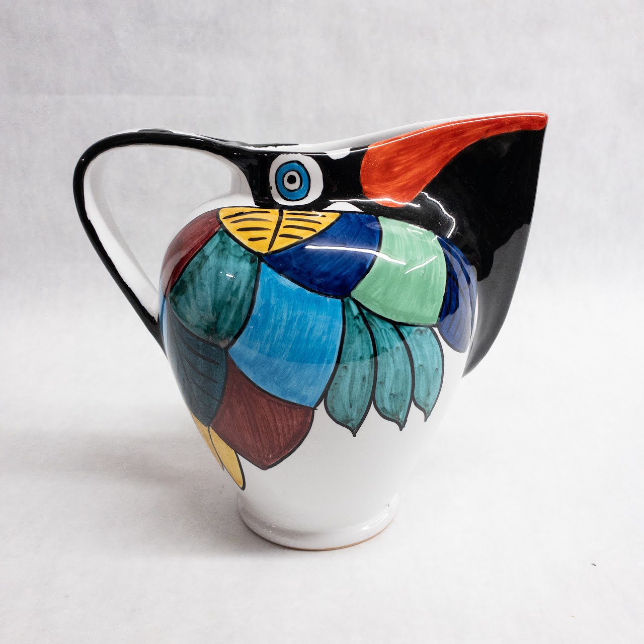 Grazia Deruta Ceramic Italian Toucan Pitcher