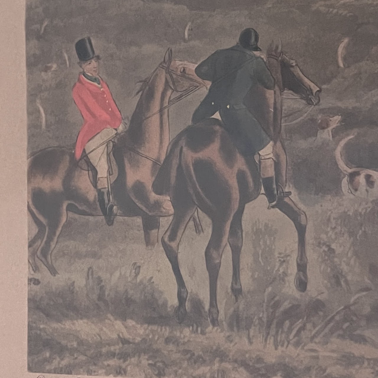 'The Quorn Hunt, Drawing Cover' 19th C. Fox Hunt Engraving