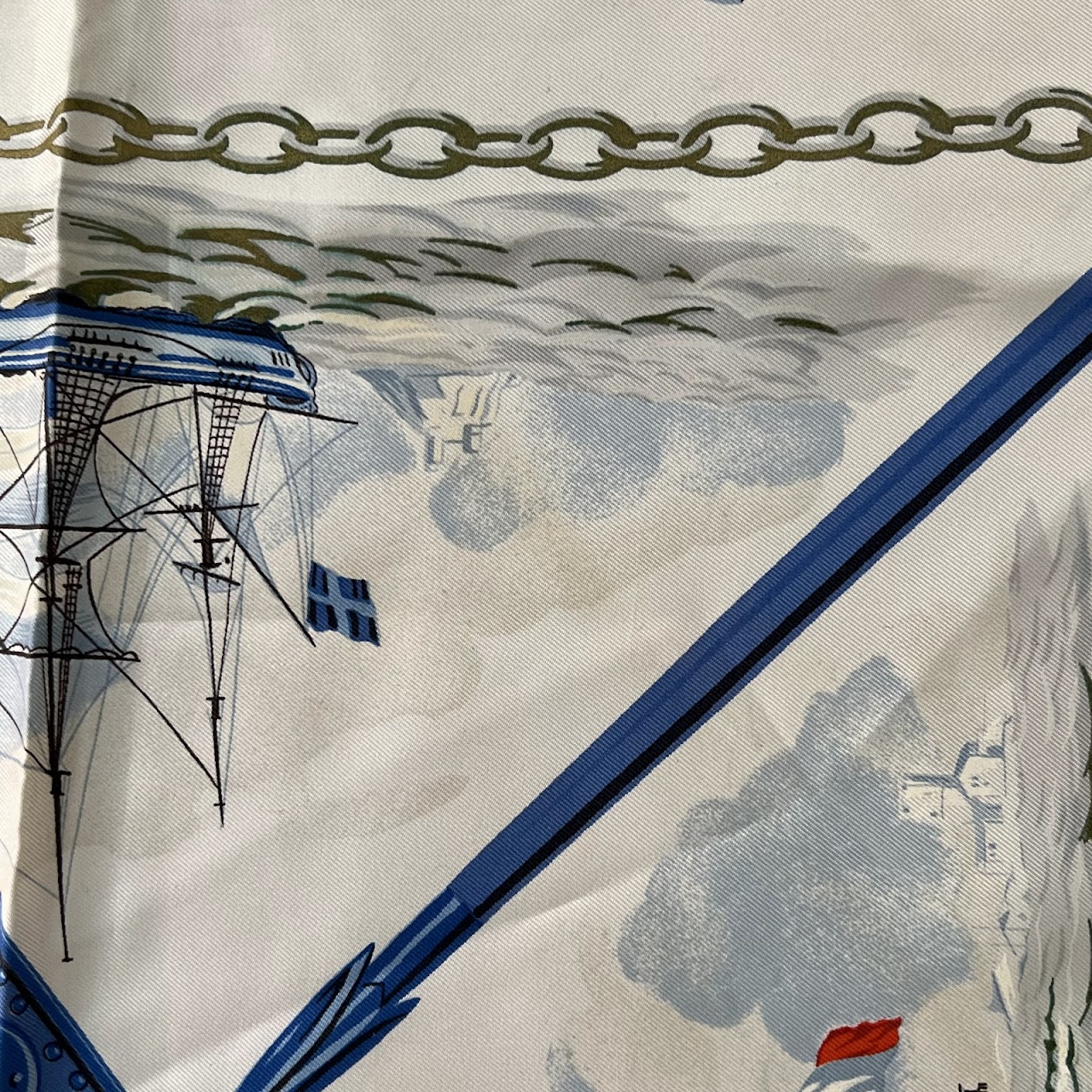 Hermès 'La Marine en Bois' Silk Scarf 90