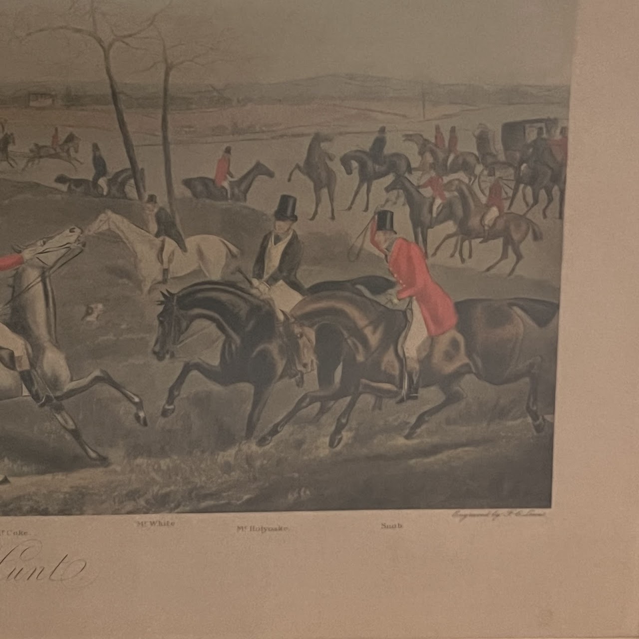 'The Quorn Hunt, Drawing Cover' 19th C. Fox Hunt Engraving