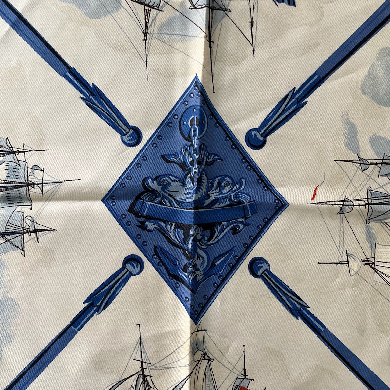 Hermès 'La Marine en Bois' Silk Scarf 90