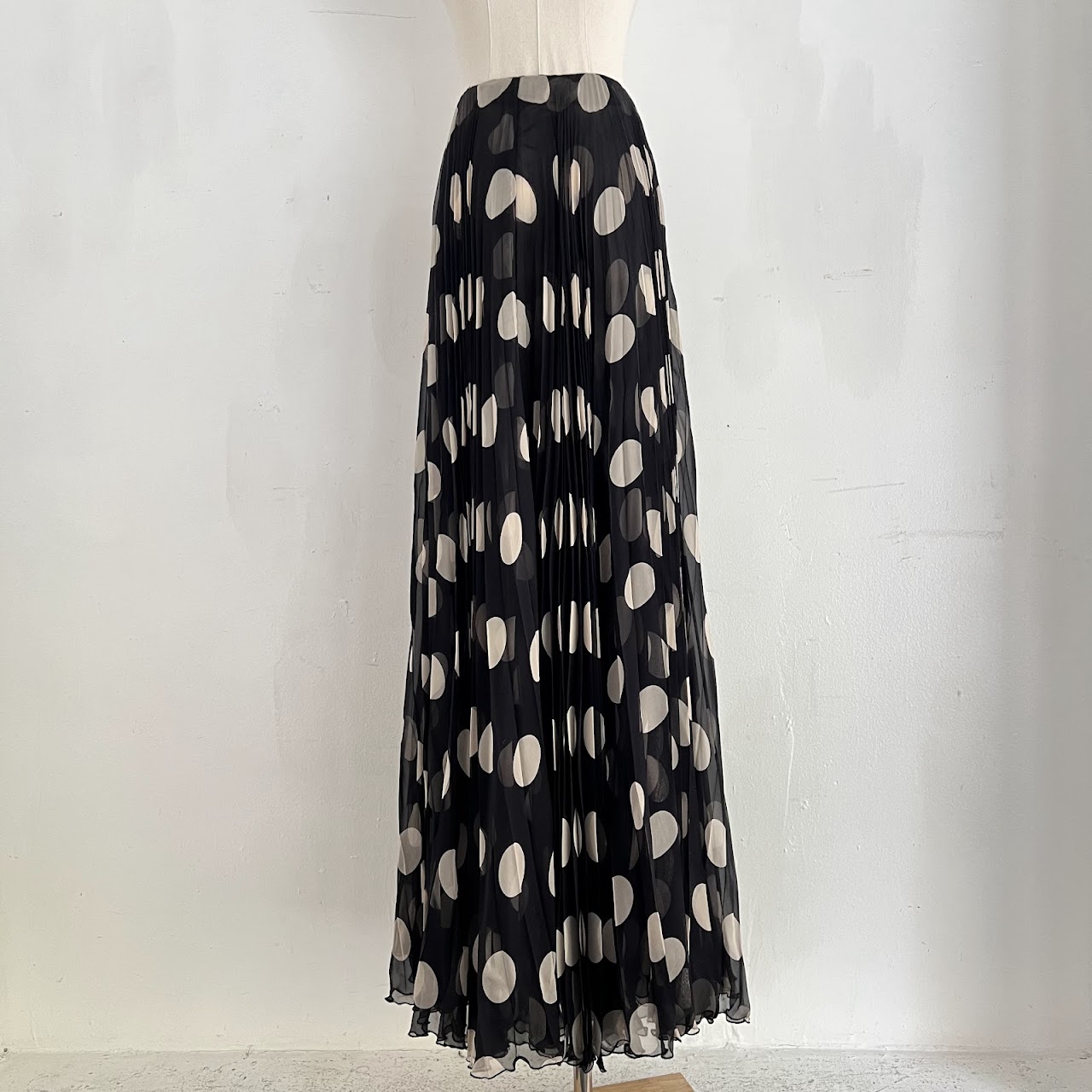 Valentino Polka Dot Silk Maxi Skirt