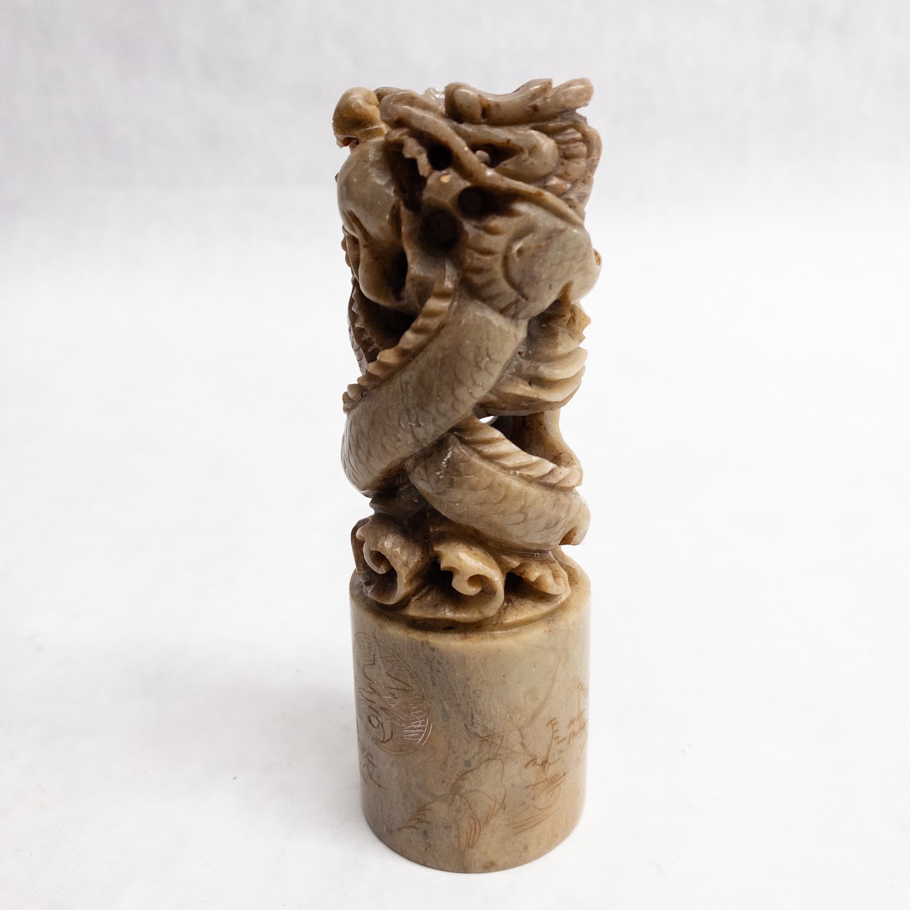 Carved Dragon Soapstone Seal