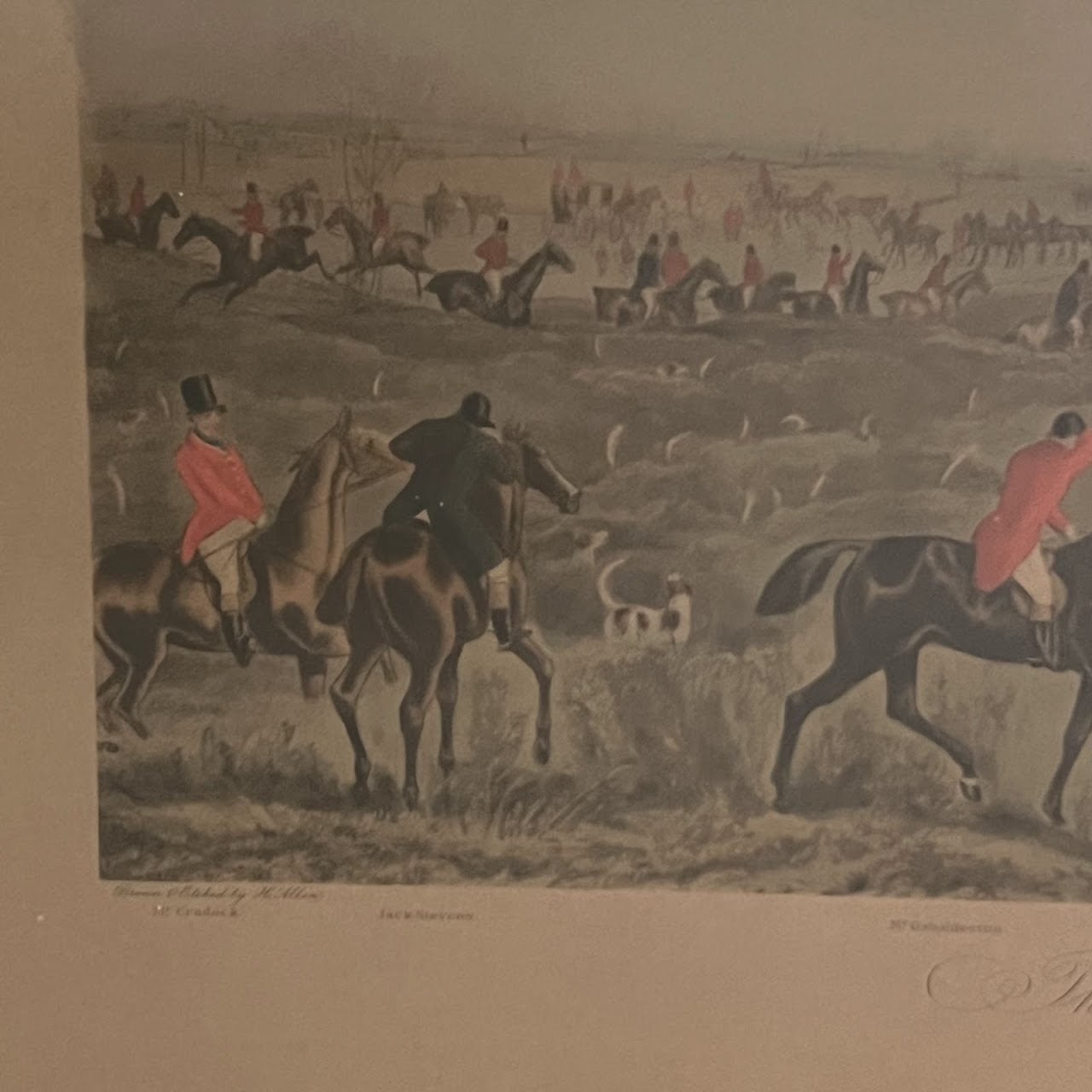 'The Quorn Hunt, Drawing Cover' 19th C. Fox Hunt Engraving