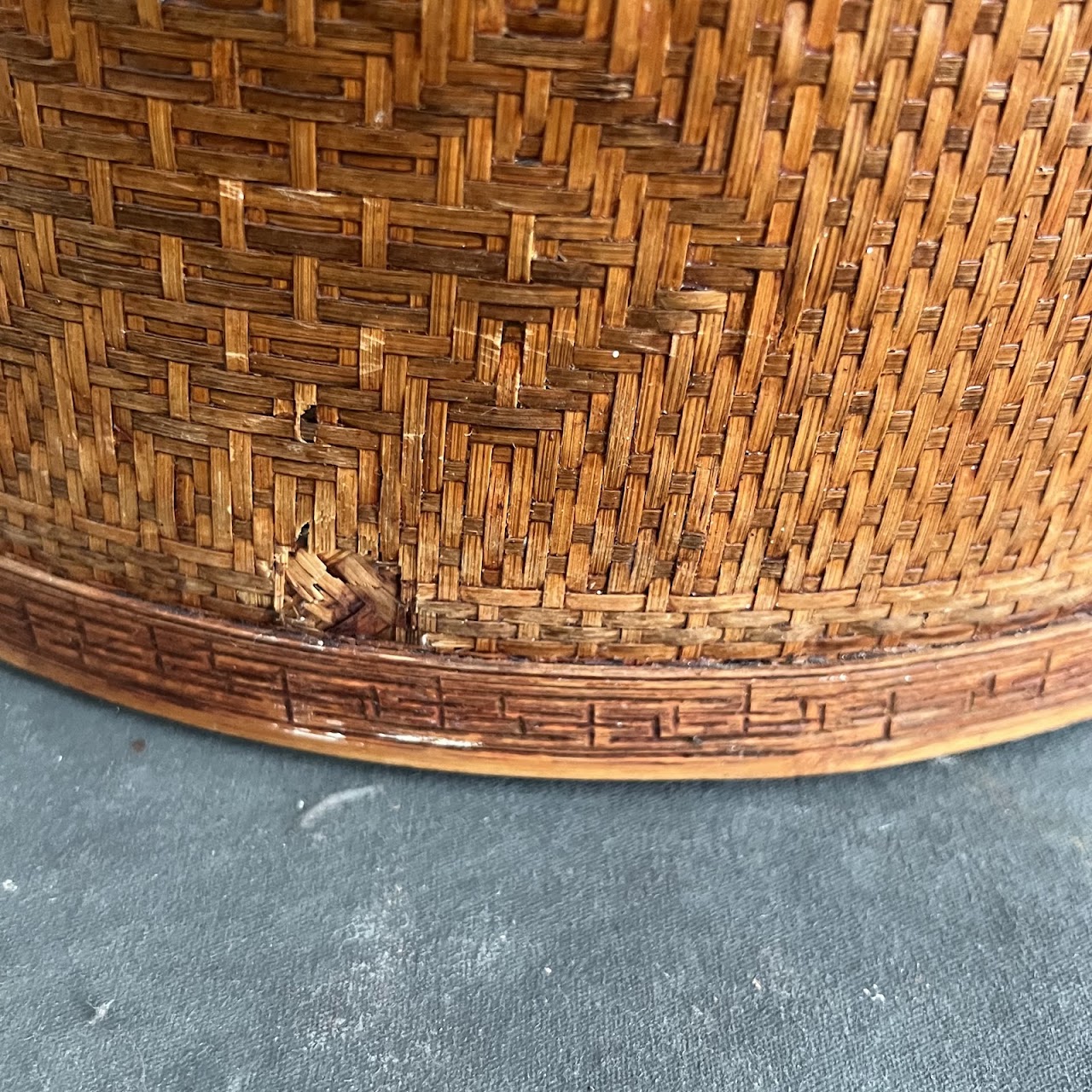 Chinese Woven Rattan Three Tier Wedding Basket