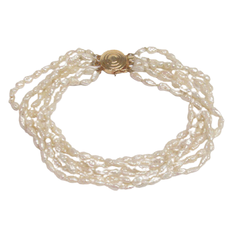 Pearl and 14K Gold Multi-Strand Bracelet