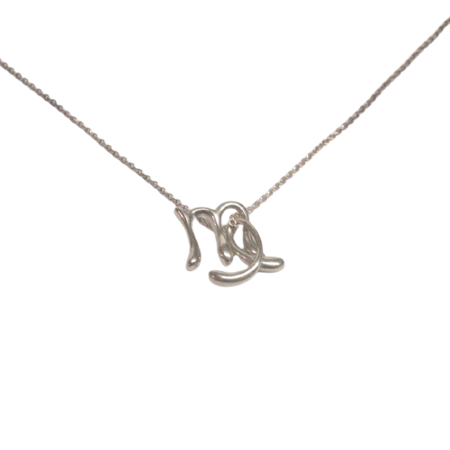 Tiffany & Co. Elsa Peretti Alphabet Series  Sterling Silver 'l' and 'm' Pendant Necklace