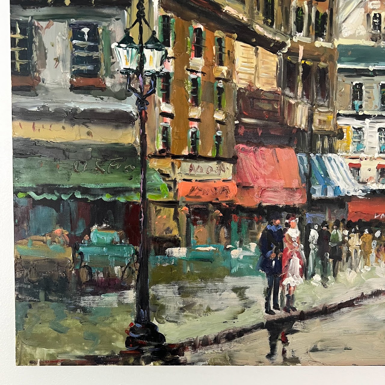 Parisian Street Scene Oil Painting