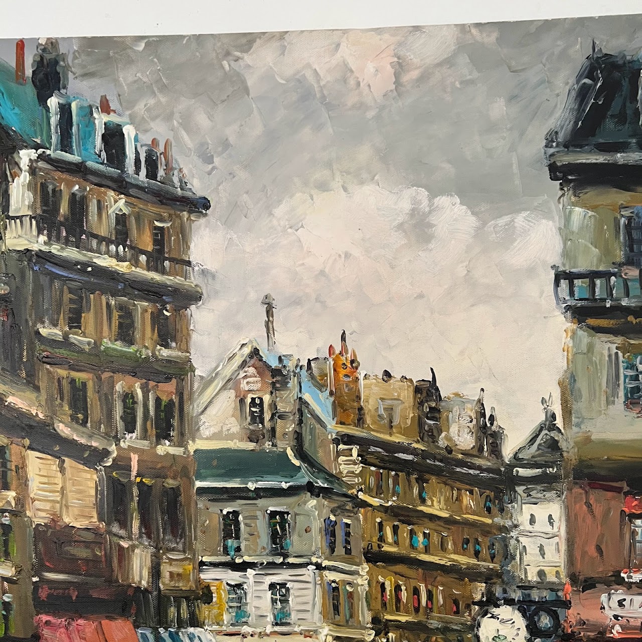 Parisian Street Scene Oil Painting