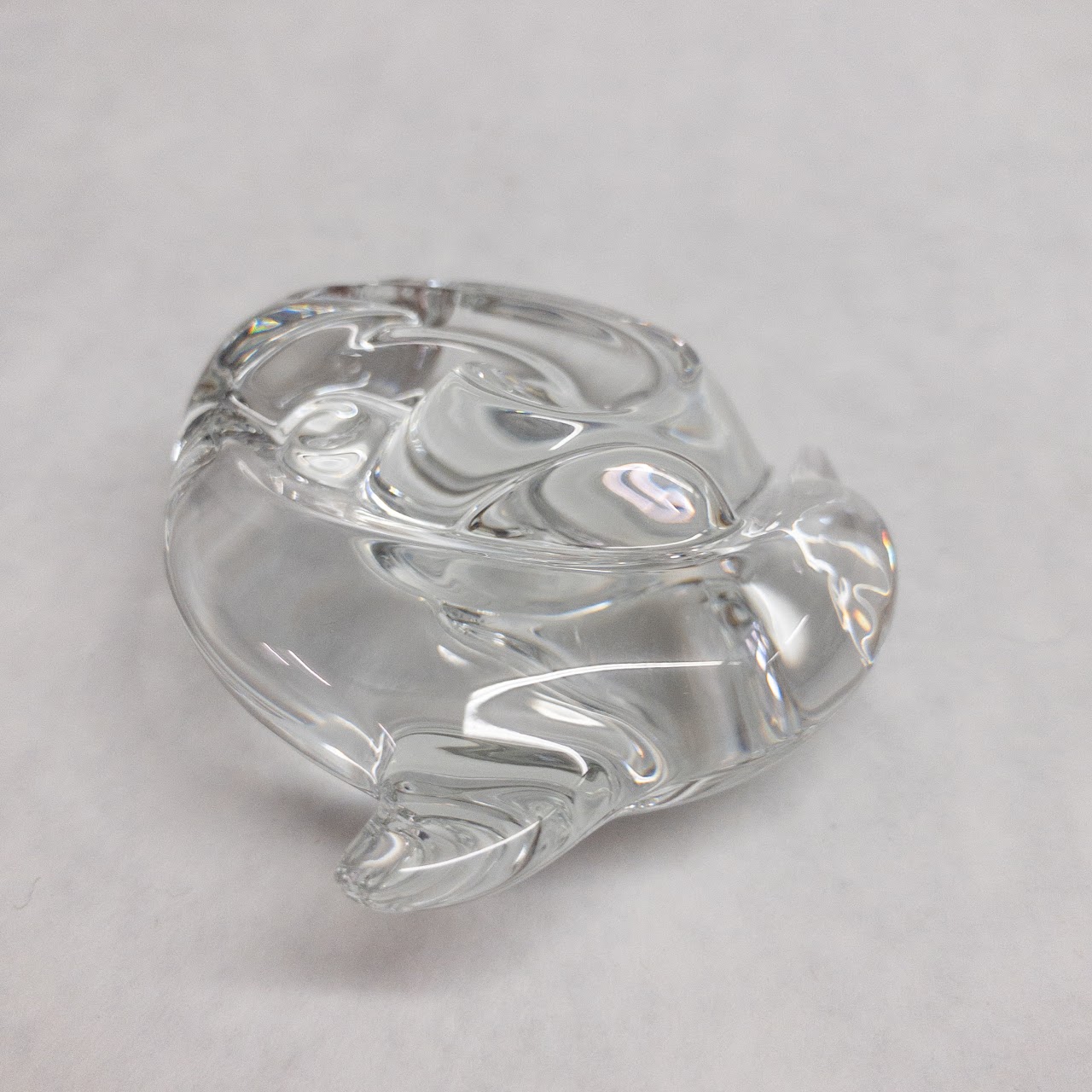 Steuben Crystal Dolphin on Wave Figurine