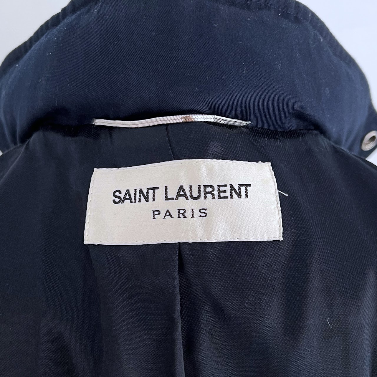 Saint Laurent Navy Blue Hooded Jacket