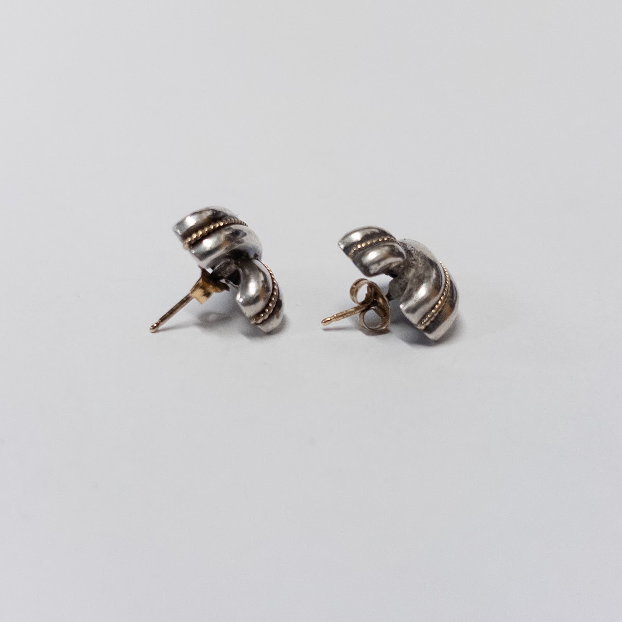 Sterling Silver and 14K Gold Earrings